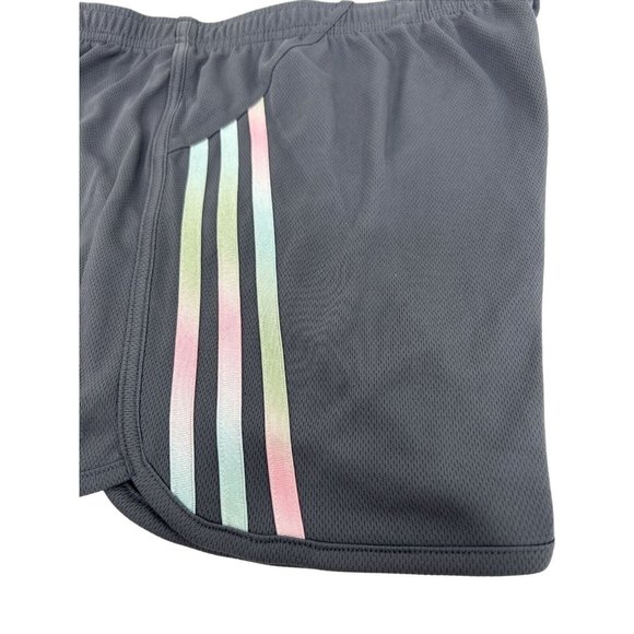 Adidas Stripe Grey Mesh Girls’ Shorts XL US 16 Regular  MulticolorTriple Stripe - Picture 2 of 10